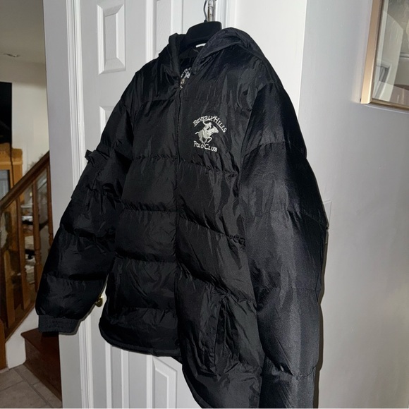Beverly Hills Polo Club Men's L Black Puffer Jacket Winter Coat Warm Quilted - Picture 16 of 16